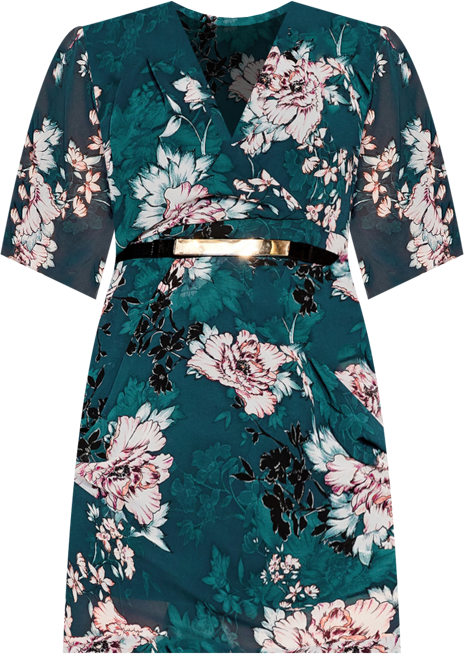 Plus Size Jade Blossom Mini Dress