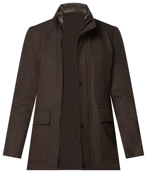 Men's Brooks Melton Wool Car Coat with Faux Fur Collar