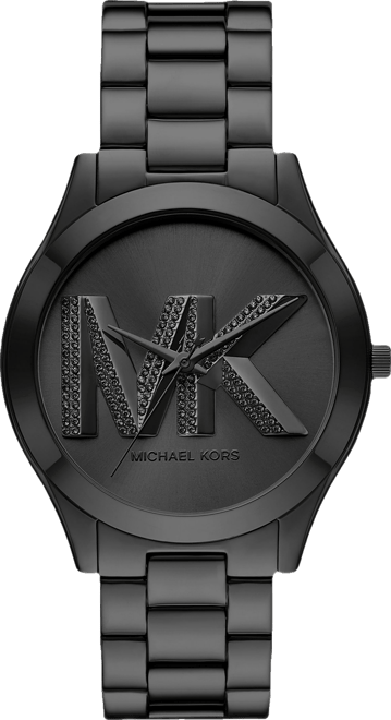 Women's Slim Runway Three-Hand Black Stainless Steel Watch 42mm