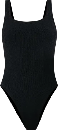 Black Classic Square Neck One Piece