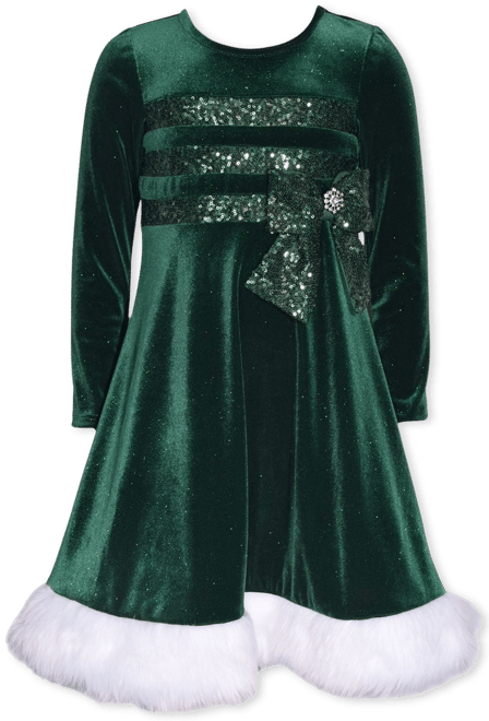 Bonnie jean shop green velvet dress