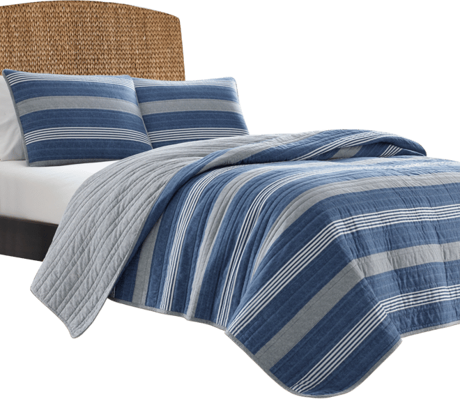 Saltmarsh Cotton Reversible 3-Pc. Quilt Set, King