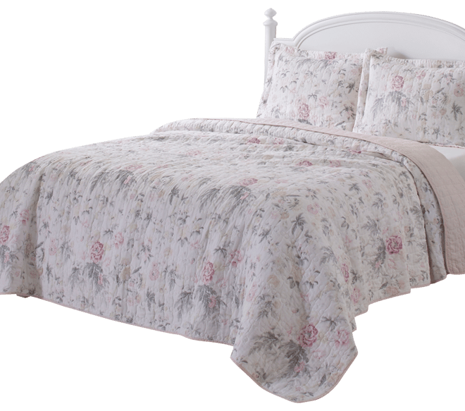 Breezy Floral Reversible 3 Piece Quilt Set, Full/Queen