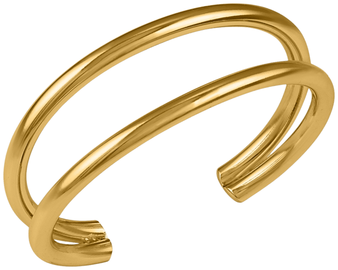 18k Gold-Plated Stainless Steel Double-Row Cuff Bracelet