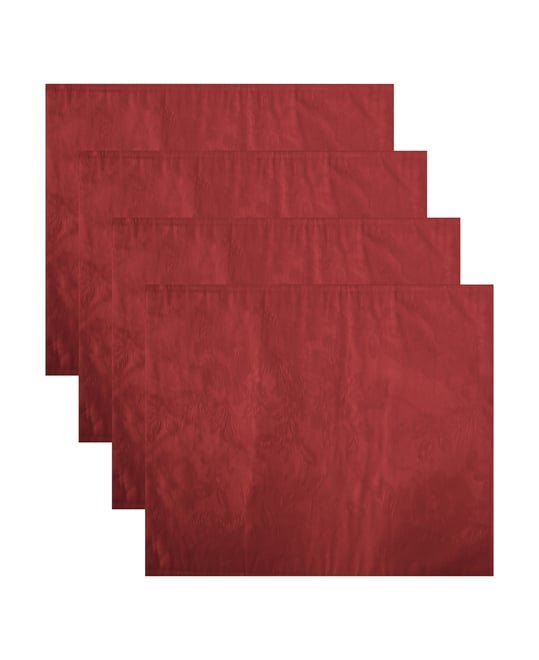 Poinsettia Elegance Jacquard Holiday Placemat, Set of 4