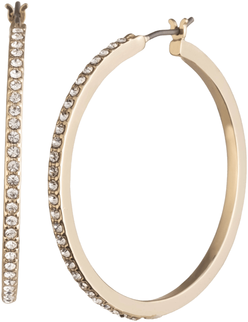 KARL LAGERFELD PARIS Medium Pavé Hoop Earrings, 1.22