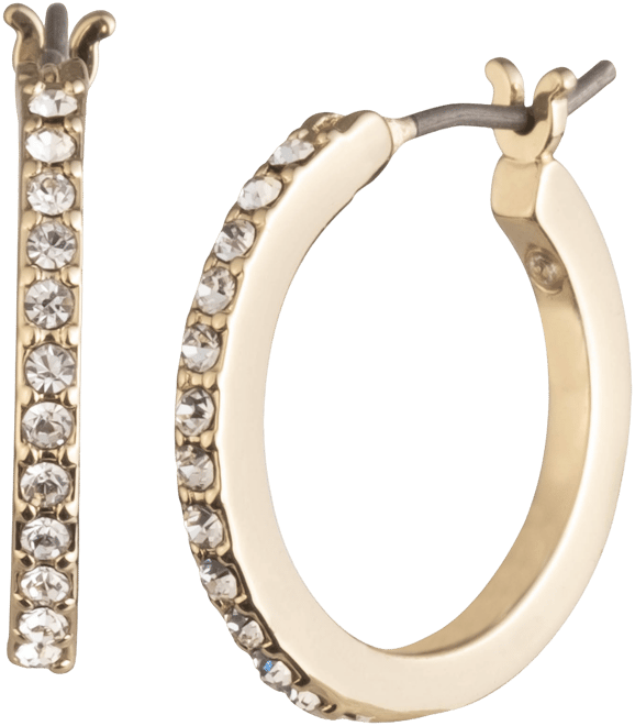 Small Pave Hoop Earrings, 0.54"