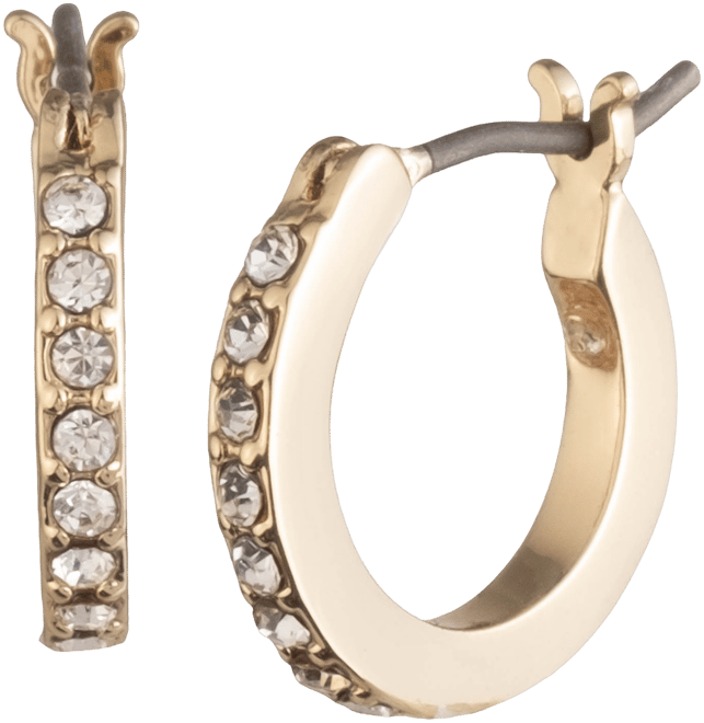 Extra-Small Pave Hoop Earrings, 0.35"