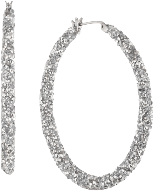 Crystal Hoop Earrings, 2"