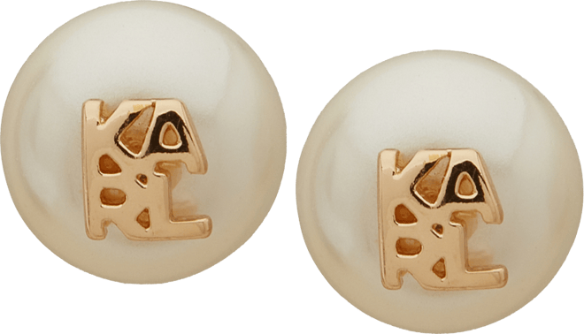 Women's Imitation-Pearl Logo Stud Earrings
