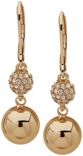 Women's Gold-Tone Crystal Double Drop Earrings