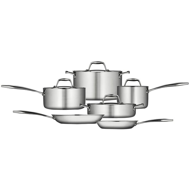 Tramontina Gourmet Tri-ply Clad Induction-ready Stainless Steel 8 Pc  Cookware Set : Target