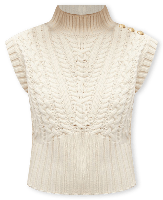 Holton cable-knit wool sweater vest in white - Veronica Beard