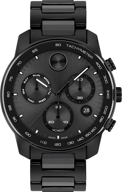 Movado Men s Bold Verso Swiss Quartz Chrono Black Ceramic Watch 44mm Macy s