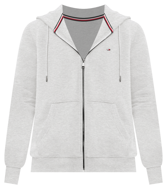 Men's Long Sleeve Zip-Front Flag Logo Hoodie