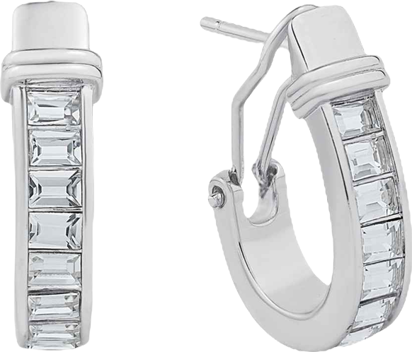 Clear Crystal Stone Hoop Earring