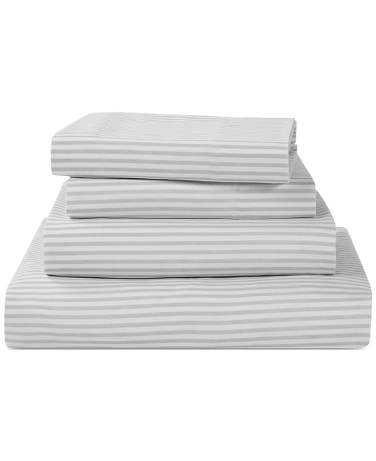 Sunham Microfiber Easy Care Printed 4-Pc. Sheet Set, Queen