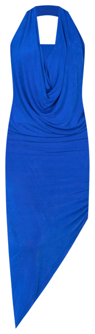 Women's Long Asymmetrical Backless Halter Dress