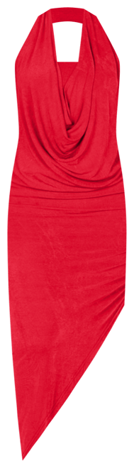 Women's Long Asymmetrical Backless Halter Dress