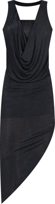 Women's Long Asymmetrical Backless Halter Dress