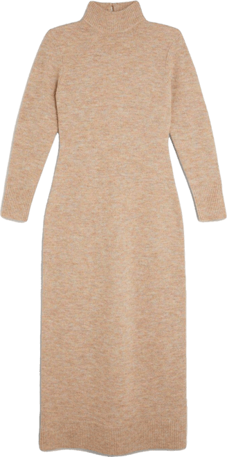 Wool Blend Cosy Turtleneck Open Back Knit Dress | Karen Millen