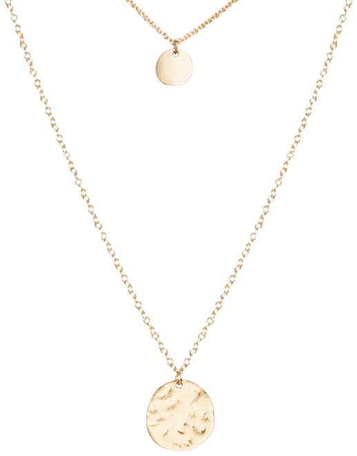 AQUA Layered Disc Pendant Necklace, 16