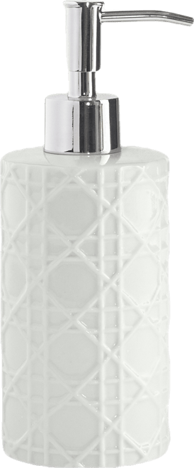 Embossed Wicker Design Porcelain Soap/Lotion Dispenser