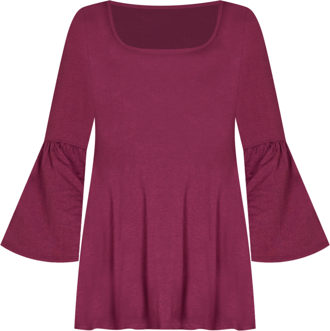Women's Bell Sleeve Flared Tunic Top