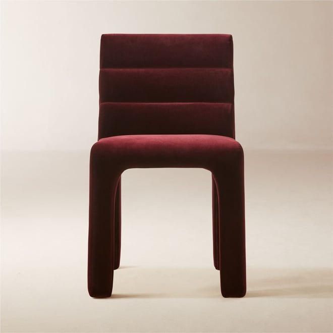 Burgundy velvet dining discount chairs