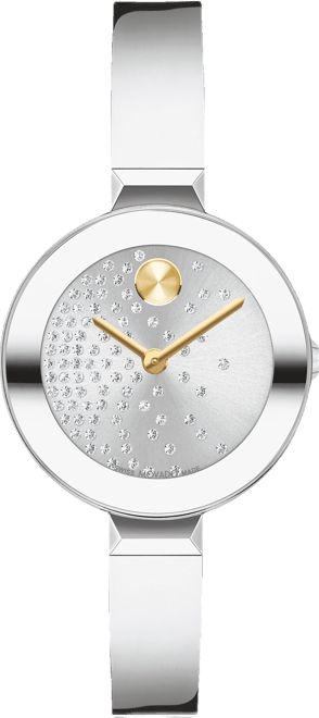 Movado Women's Bold Bangles Swiss Quartz Silver-Tone Stainless