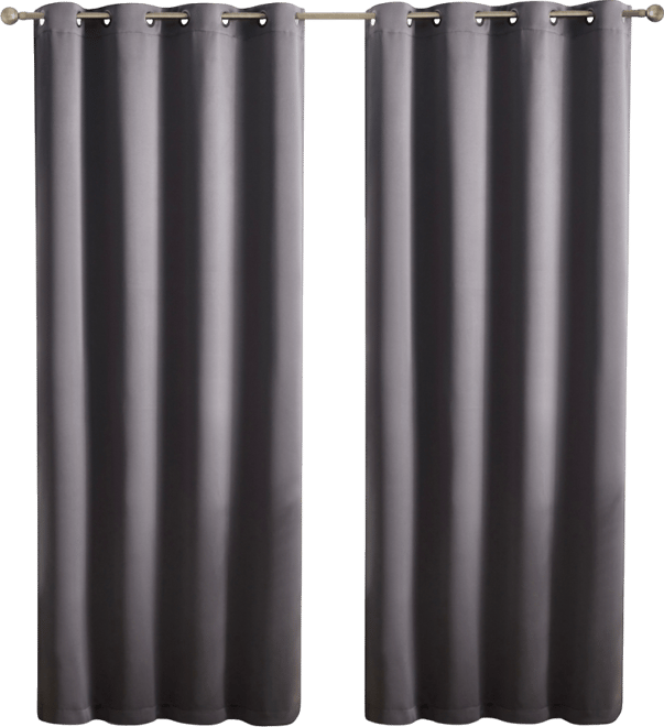 Oxford Room Darkening Curtains for Bedroom, Noise Reduction Thermal Insulated Window Curtain Grommet Panels, Set of 2