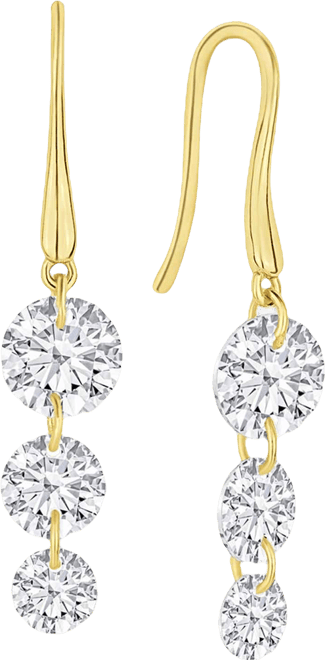 Cubic Zirconia Graduated Linear Drop Earrings