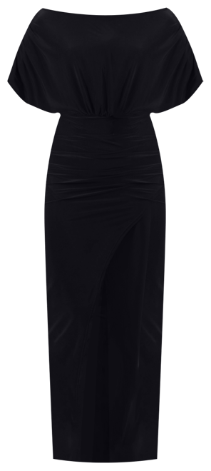 Women's Boat Neck Slit Maxi Dress
