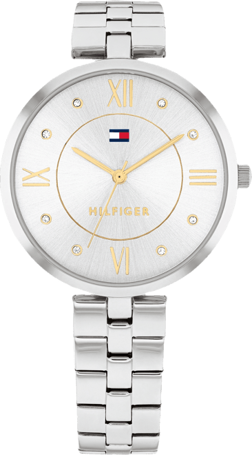 Women's Quartz Silver-Tone Stainless Steel Watch 34mm