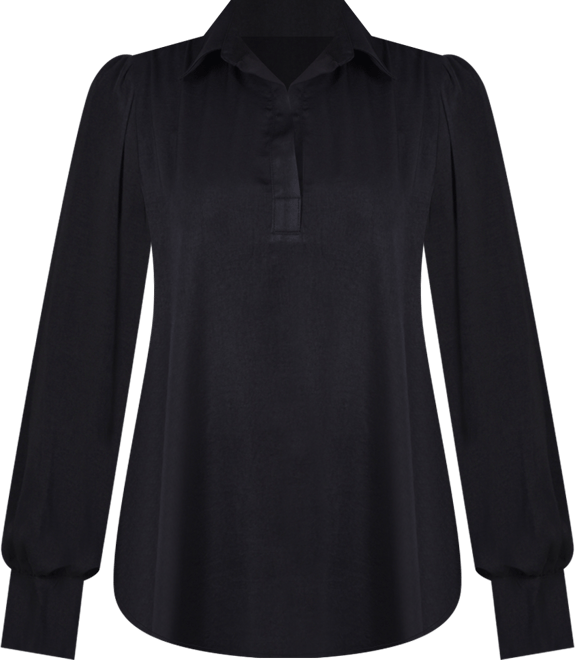 Women's Long Puff Sleeve Satin Blouse