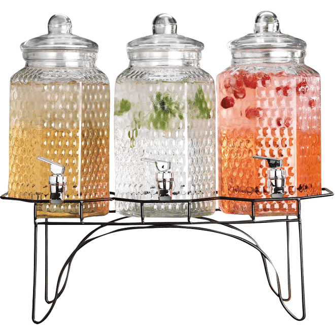 Great Choice Products 5 Gallon Hammered Glass Beverage Drink Water Ice Tea  Dispenser Jar Commercial