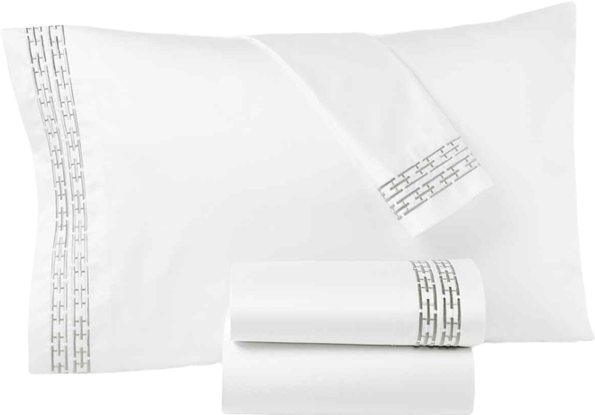 Chain Links Embroidered 100% Pima Cotton Pillowcase, Standard, Exclusively at Macy's