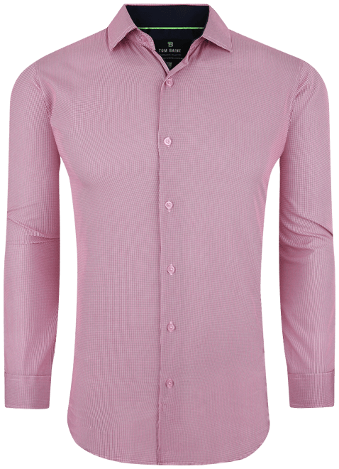 Men's Performance Stretch Mini Plaid Button Down Dress Shirt