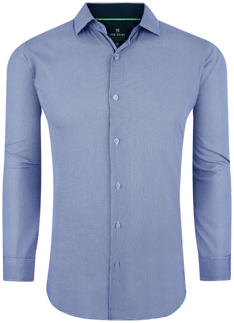 Men's Performance Stretch Mini Plaid Button Down Dress Shirt