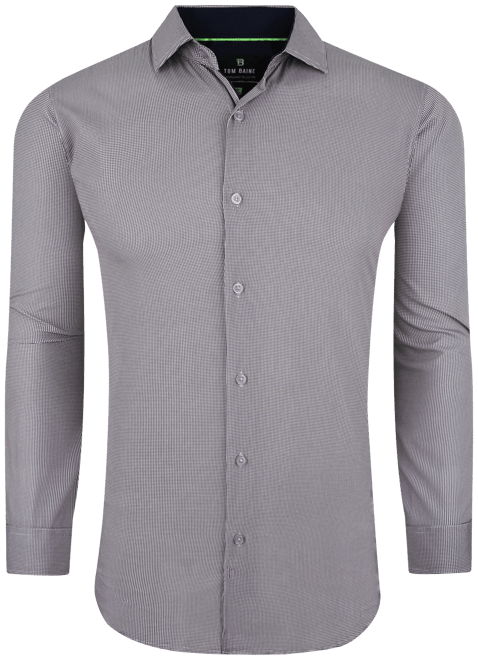 Men's Performance Stretch Mini Plaid Button Down Dress Shirt