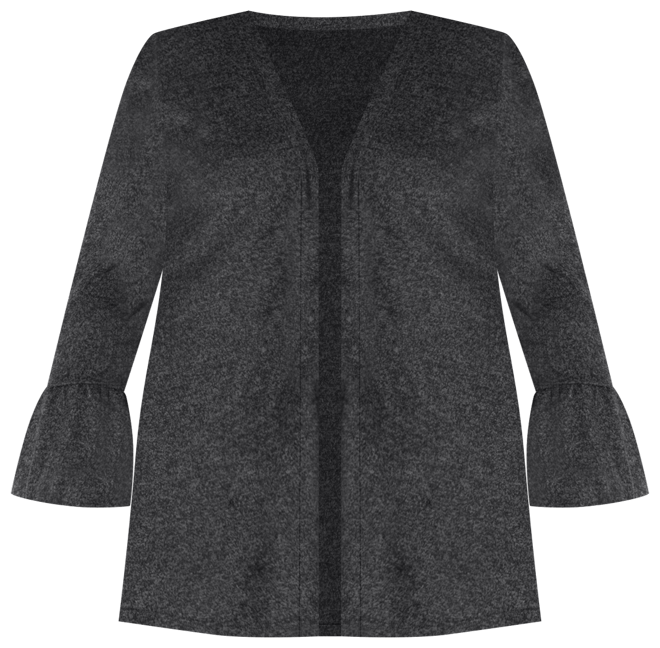 Plus Size Bell Sleeve Open Cardigan Sweater