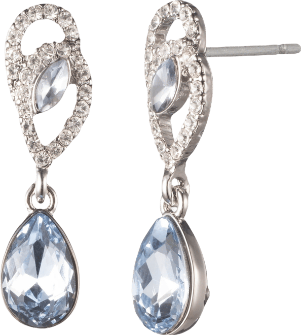 Givenchy Silver Sapphire Crystal Small Drop Earrings | Dillard's