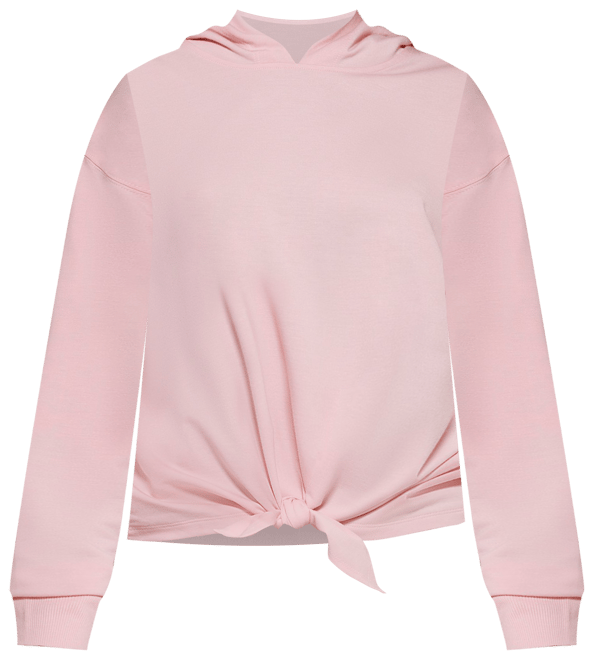 DKNY Sport Yoga Terry Tie Front Cropped Long Sleeve Hoodie