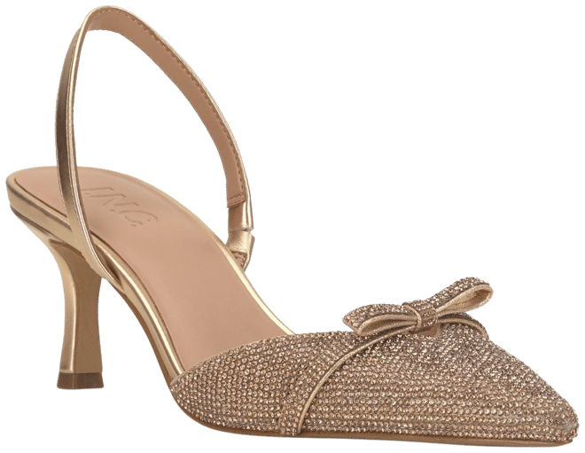 Women's gold shop kitten heel shoes