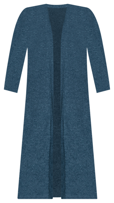 Plus Size Long Duster Open Front Knit Cardigan Sweater