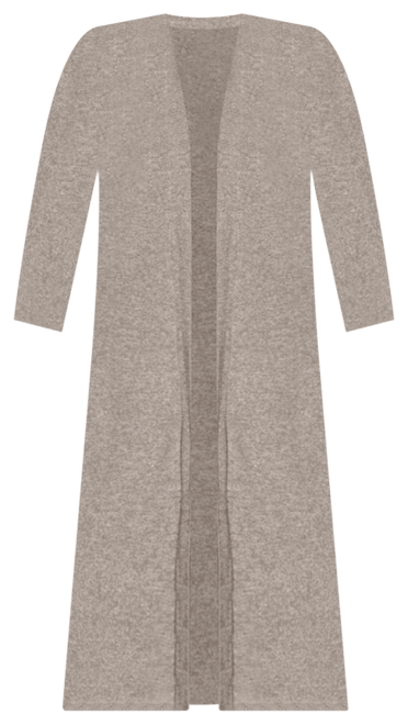 Plus Size Long Duster Open Front Knit Cardigan Sweater