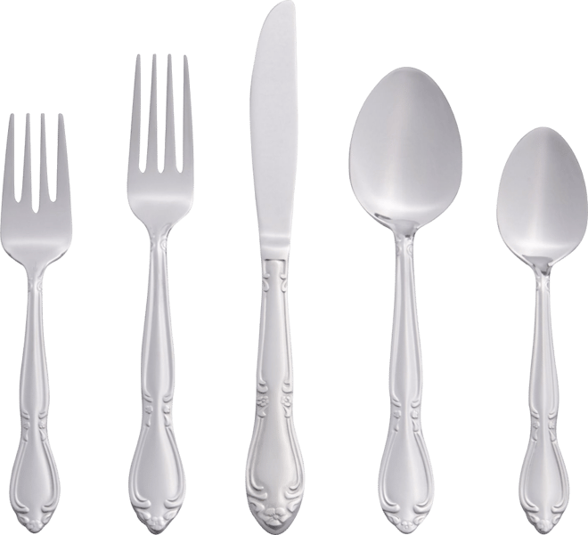 Riverridge Rose 46 Piece Flatware Set, Service for 8
