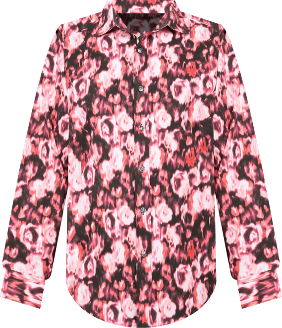 Men's Regular-Fit Non-Iron Performance Stretch Abstract Floral Button-Down Shirt