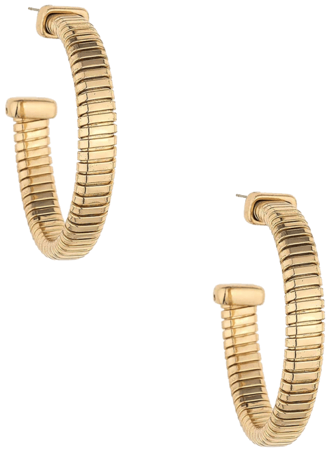 Your Essential Flex Snake Chain 18K Gold Plated Hoop Earrings