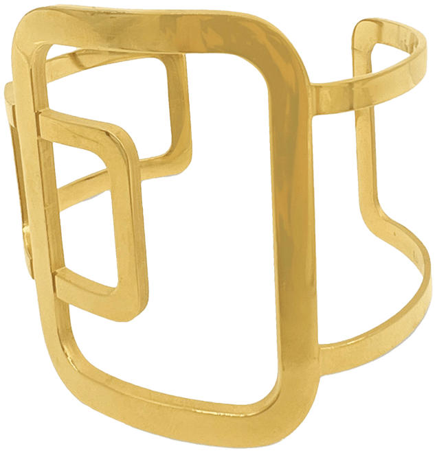 14k Gold-Plated Sculptural Cuff Bracelet